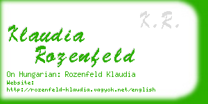 klaudia rozenfeld business card